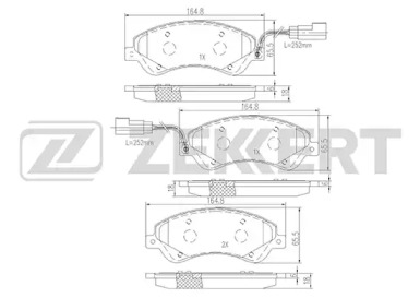 ZEKKERT bs1681 -  Комплект тормозных колодок, дисковый тормоз