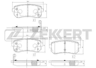 ZEKKERT bs1759 -  Комплект тормозных колодок, дисковый тормоз