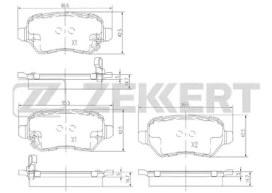 ZEKKERT bs1761 -  Комплект тормозных колодок, дисковый тормоз