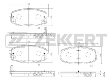 ZEKKERT bs1762 -  Комплект тормозных колодок, дисковый тормоз