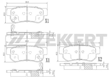 ZEKKERT bs1803 -  Комплект тормозных колодок, дисковый тормоз
