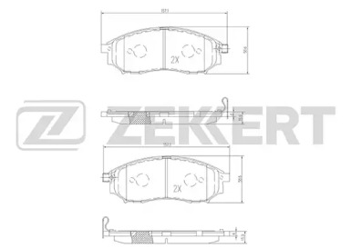 ZEKKERT bs1822 -  Комплект тормозных колодок, дисковый тормоз