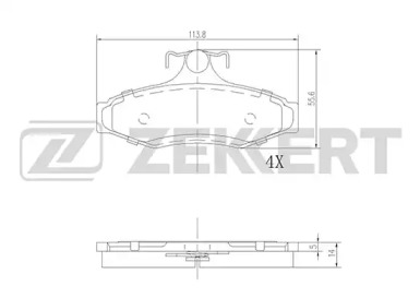 ZEKKERT bs1863 -  Колодки тормозные дисковые задниеие, комплект