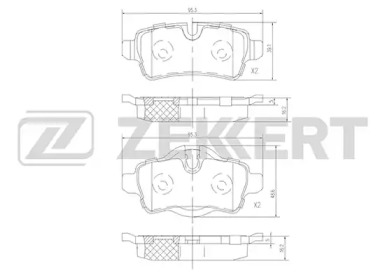 ZEKKERT bs1881 -  Комплект тормозных колодок, дисковый тормоз