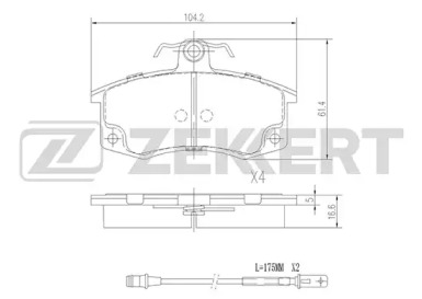 ZEKKERT bs1926 -  Комплект тормозных колодок, дисковый тормоз