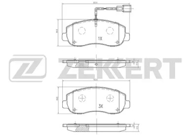 ZEKKERT bs1951 -  Комплект тормозных колодок, дисковый тормоз