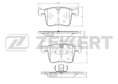 ZEKKERT bs1957 -  Комплект тормозных колодок, дисковый тормоз