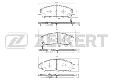 ZEKKERT bs1958 -  Комплект тормозных колодок, дисковый тормоз