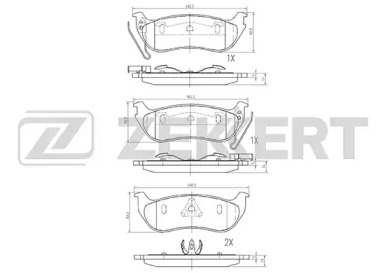 ZEKKERT bs1961 -  Колодки тормозные дисковые задниеие, комплект