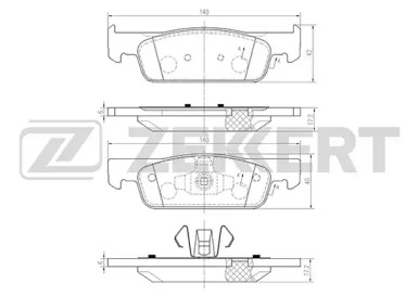 ZEKKERT bs1965 -  Комплект тормозных колодок, дисковый тормоз