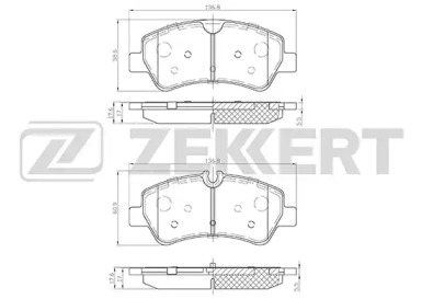 ZEKKERT bs1967 -  Колодки тормозные дисковые задниеие, комплект