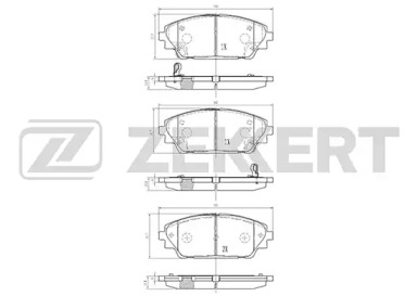 ZEKKERT bs1968 -  Комплект тормозных колодок, дисковый тормоз