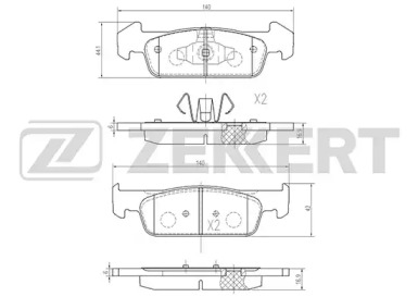 ZEKKERT bs1970 -  Комплект тормозных колодок, дисковый тормоз