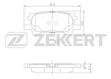 ZEKKERT bs1995 -  Комплект тормозных колодок, дисковый тормоз