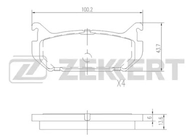 ZEKKERT bs2037 -  Комплект тормозных колодок, дисковый тормоз