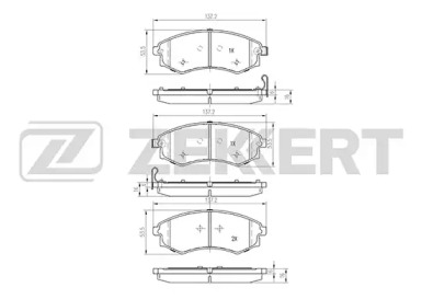 ZEKKERT bs2067 -  Комплект тормозных колодок, дисковый тормоз
