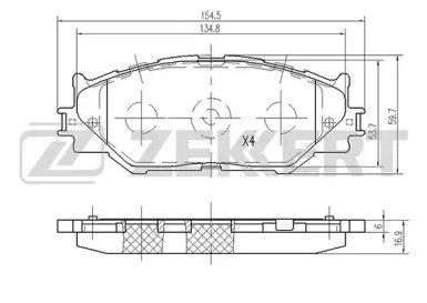 ZEKKERT bs2092 -  Комплект тормозных колодок, дисковый тормоз