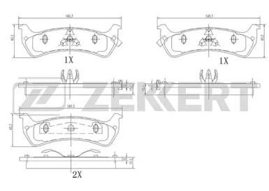 ZEKKERT bs2105 -  Комплект тормозных колодок, дисковый тормоз