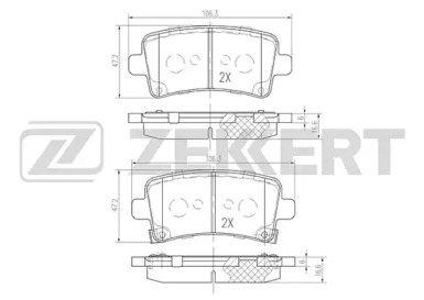 ZEKKERT bs2112 -  Колодки тормозные дисковые задниеие, комплект