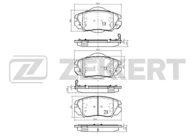 ZEKKERT bs2113 -  Комплект тормозных колодок, дисковый тормоз