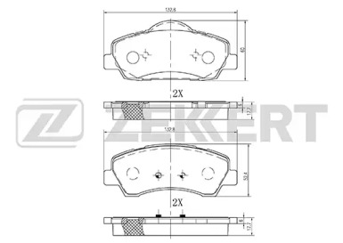 ZEKKERT bs2125 -  Комплект тормозных колодок, дисковый тормоз