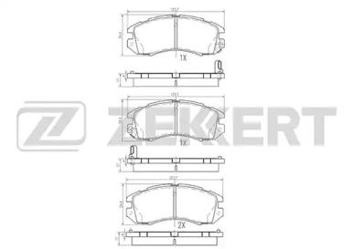 ZEKKERT bs2132 -  Комплект тормозных колодок, дисковый тормоз