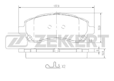 ZEKKERT bs2134 -  Колодки тормозные дисковые передние, комплект