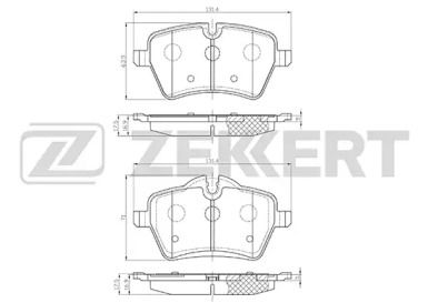 ZEKKERT bs2140 -  Комплект тормозных колодок, дисковый тормоз