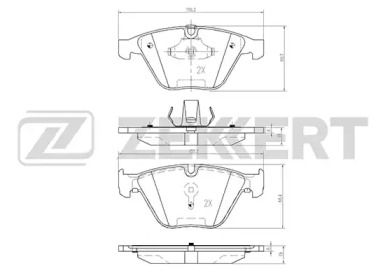 ZEKKERT bs2142 -  Комплект тормозных колодок, дисковый тормоз