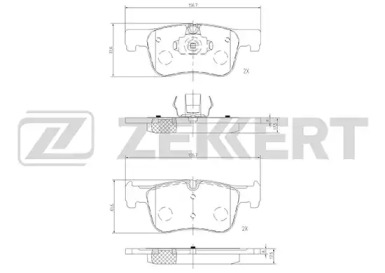 ZEKKERT bs2143 -  Комплект тормозных колодок, дисковый тормоз