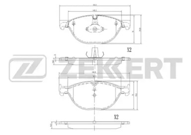 ZEKKERT bs2144 -  Комплект тормозных колодок, дисковый тормоз