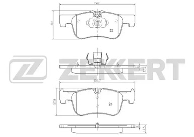 ZEKKERT bs2146 -  Комплект тормозных колодок, дисковый тормоз
