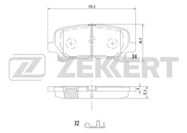 ZEKKERT bs2160 -  Комплект тормозных колодок, дисковый тормоз