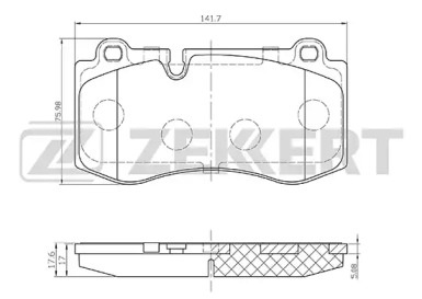 ZEKKERT bs2164 -  Комплект тормозных колодок, дисковый тормоз