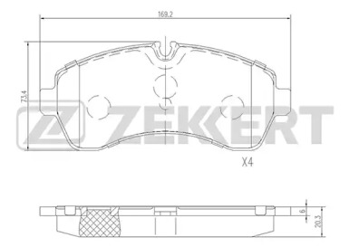ZEKKERT bs2184 -  Комплект тормозных колодок, дисковый тормоз