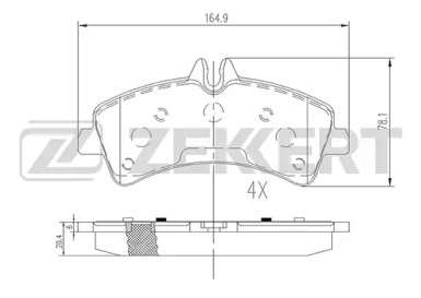 ZEKKERT bs2185 -  Комплект тормозных колодок, дисковый тормоз