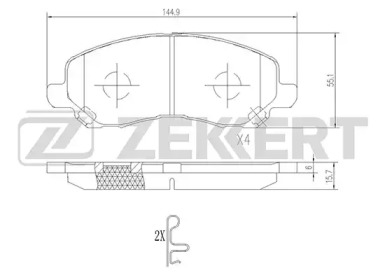 ZEKKERT bs2198 -  Комплект тормозных колодок, дисковый тормоз