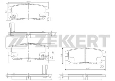 ZEKKERT bs2219 -  Комплект тормозных колодок, дисковый тормоз