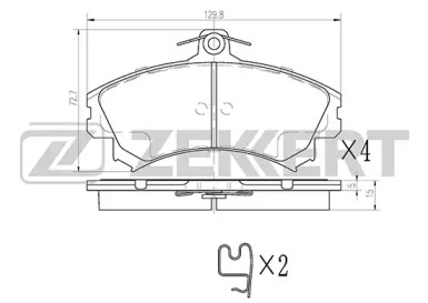 ZEKKERT bs2229 -  Комплект тормозных колодок, дисковый тормоз