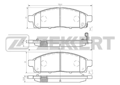 ZEKKERT bs2237 -  Комплект тормозных колодок, дисковый тормоз