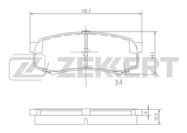 ZEKKERT bs2240 -  Комплект тормозных колодок, дисковый тормоз