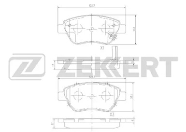 ZEKKERT bs2343 -  Комплект тормозных колодок, дисковый тормоз