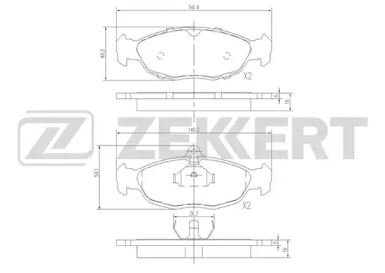 ZEKKERT bs2346 -  Комплект тормозных колодок, дисковый тормоз