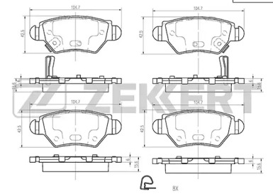 ZEKKERT bs2366 -  Комплект тормозных колодок, дисковый тормоз
