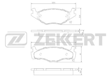 ZEKKERT bs2418 -  Комплект тормозных колодок, дисковый тормоз