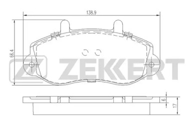 ZEKKERT bs2420 -  Комплект тормозных колодок, дисковый тормоз