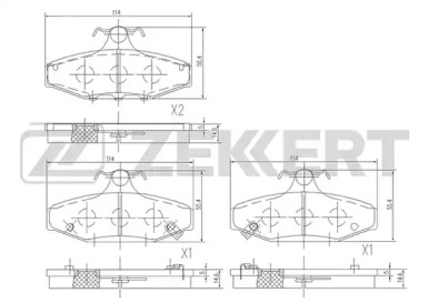 ZEKKERT bs2423 -  Комплект тормозных колодок, дисковый тормоз