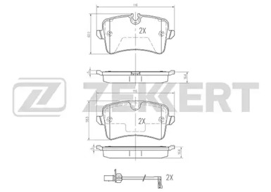 ZEKKERT bs2426 -  Комплект тормозных колодок, дисковый тормоз