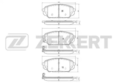 ZEKKERT bs2438 -  Комплект тормозных колодок, дисковый тормоз