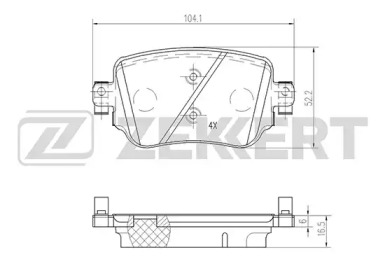ZEKKERT bs2446 -  Комплект тормозных колодок, дисковый тормоз